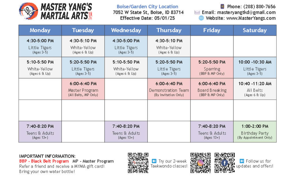 Class Schedule
