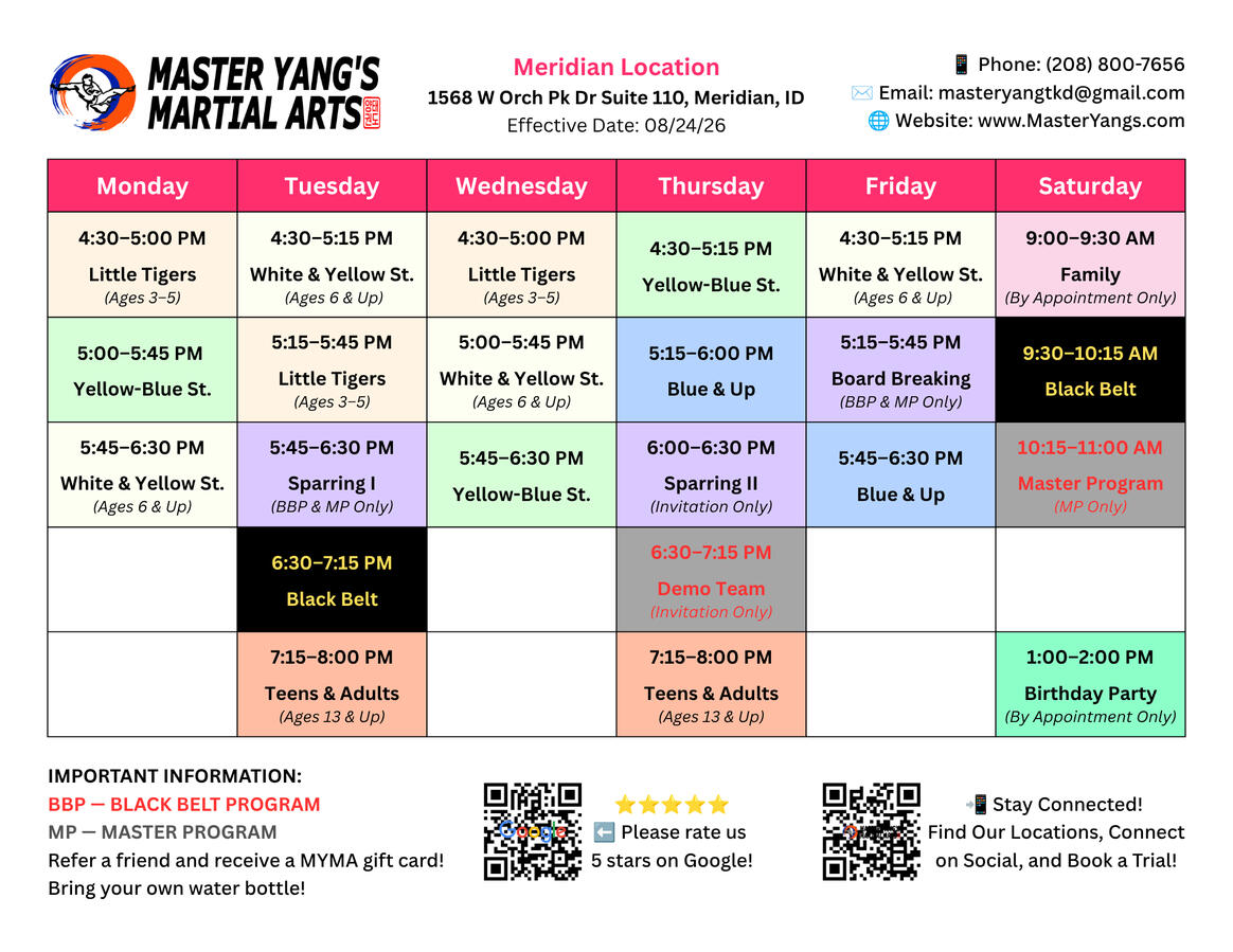 Meridian Schedule